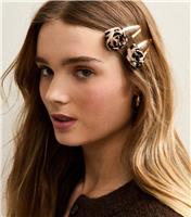 Pack Of 2 Leopard Print Flower Hair Slides New Look