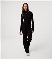 Women's Black Ribbed Zip Up Top and Flared Trousers Set Pink Vanilla New Look