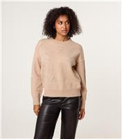 Women's Light Brown Floral Embellished Jumper Blue Vanilla New Look