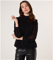 Women's Black Diamante Embellished Top Blue Vanilla New Look