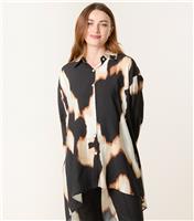 Women's Black Cow Print Shirt Blue Vanilla New Look