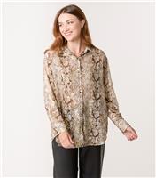 Women's Gold Snake Print Shirt Blue Vanilla New Look
