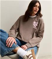 Women's Mink Fleurs Flower Print Sweatshirt New Look