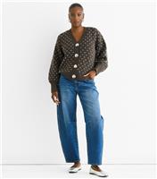 Women's Brown Polka Dot Cardigan Gini London New Look