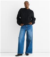 Women's Black Textured Knit Jumper Gini London New Look