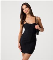 Women's Black Bandage Mini Dress Pink Vanilla New Look