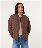 Women's Brown Quilted Jacket Blue Vanilla New Look