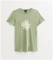 Women's Maternity Green Daisy Print T-Shirt New Look