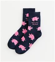 Navy 'Kind Of A Pig Deal' Sock New Look