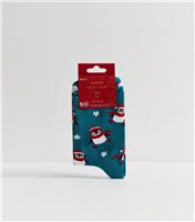 Teal Penguin Pattern Trainer Socks New Look