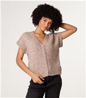 Women's Light Brown Knitted Cardigan Blue Vanilla New Look