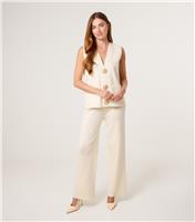Women's Cream Waistcoat and Trousers Two Piece Set Blue Vanilla New Look
