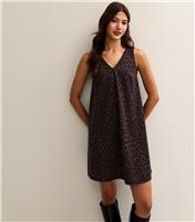 Women's Brown Animal Print Sleeveless Mini Dress New Look