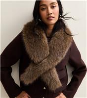 Mink Faux Fur Stole Scarf New Look