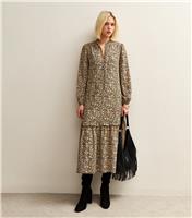 Women's Yellow Floral Smock Midi Dress New Look