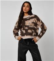 Women's Brown Brushed Abstract Pattern Jumper Urban Bliss New Look