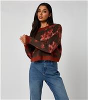 Women's Red Brushed Abstract Pattern Jumper Urban Bliss New Look