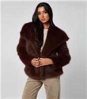 Women's Brown Faux Fur Jacket Urban Bliss New Look