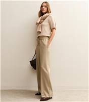 Women's Camel Wide Leg Drawstring Trousers New Look
