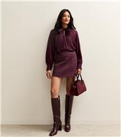 Women's Dark Burgundy A Line Mini Skirt New Look
