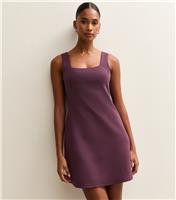 Women's Dark Burgundy Skater Cami Mini Dress New Look