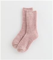 Light Pink Chenille Ankle Socks New Look