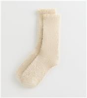 Oatmeal Ribbed Frill Trim Ankle Socks New Look