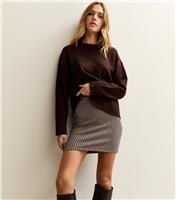 Women's Brown Zig Zag Tube Mini Skirt New Look