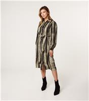 Women's Khaki Shirt Midi Dress Blue Vanilla New Look