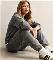 Women's Dar Grey Tapered Joggers New Look