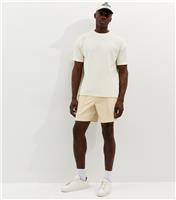 Men's Off White Regular Cotton Pin Tuck Shorts New Look