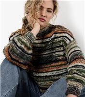 Women's Green Space Dye Knitted Jumper Apricot New Look