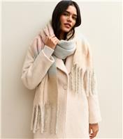 Blue Square Check Pastel Heavyweight Scarf New Look