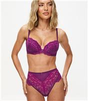 Women's Purple Lace High Waist Brazilian Briefs Ann Summers New Look