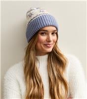 Blue Fairisle Pattern Beanie New Look
