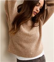 Women's Camel Short Midweight Knit Jumper New Look