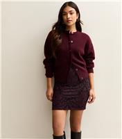 Women's Petite Red Baroque Jacquard Tube Skirt New Look