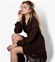 Women's Brown Paisley Print Ruffle Dress Apricot New Look