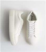 Men's White Faux Leather Trainers Jack & Jones New Look