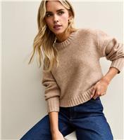 Women's Petite Camel Midweight Knit Jumper New Look