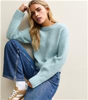 Women's Petite Light Blue Midweight Knit Jumper New Look