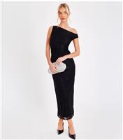 Women's Black Diamante Lace Midaxi Dress Quiz New Look