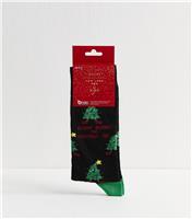 Men's Mens Black Rocking Around the Christmas Tree Socks New Look