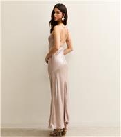 Women's Pale Pink Satin Slip Maxi Dress New Look