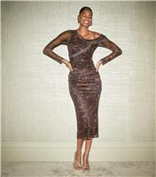 Women's Brown Leopard Print Off The Shoulder Midi Dress New Look