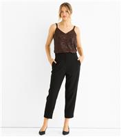 Women's Black Ankle Grazer Cigarette Trousers. Gini London New Look