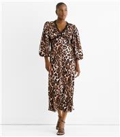 Women's Brown Leopard Print Dress Gini London New Look