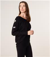 Women's Black Bat Sleeve Bow Jumper Blue Vanilla New Look