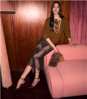 Women's Dark Brown Lace Midi Skirt New Look