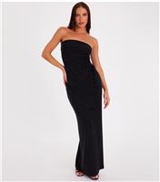 Women's Black Rhinestone Maxi Skirt Quiz New Look